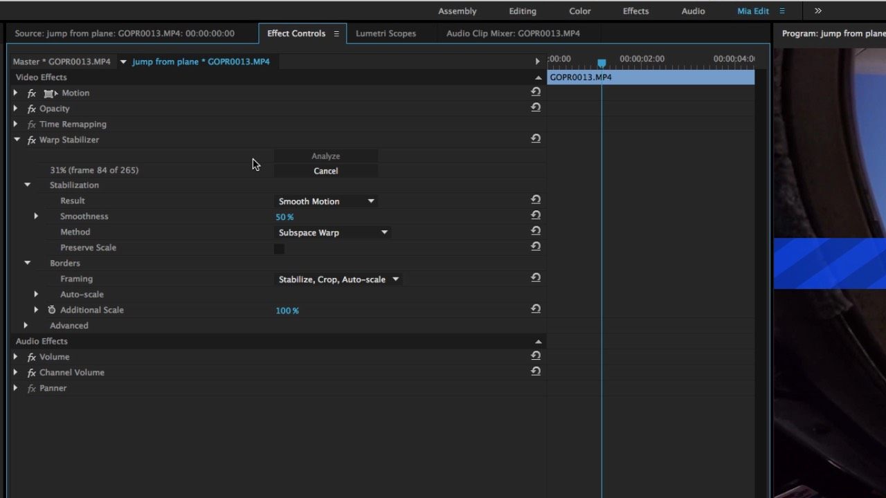 How to Use Warp Stabilizer on a Video in Premiere Pro Quick